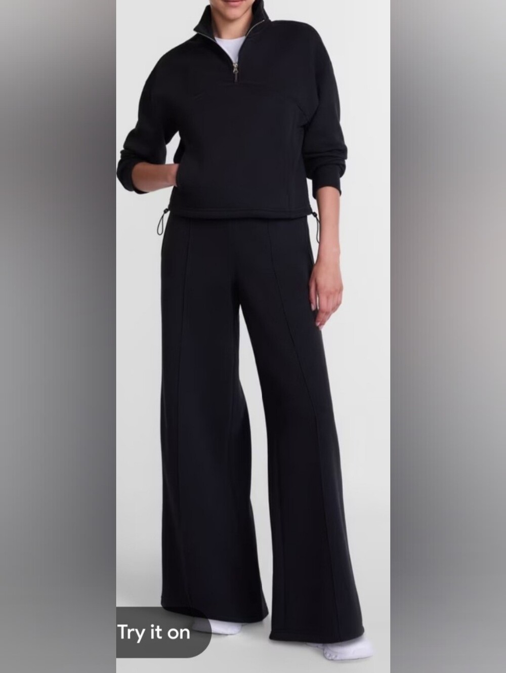 Athletic Works Black Wide-Leg Pull-On Pants